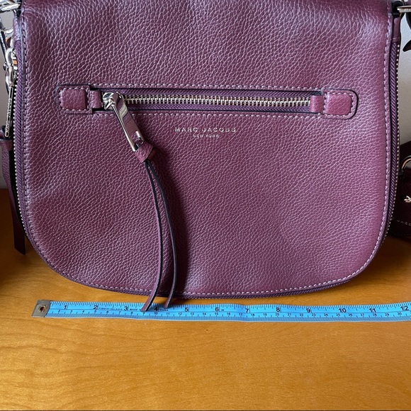 NEW Marc Jacobs Gotham burgundy purple leather purse shoulder saddle bag - Picture 12 of 16
